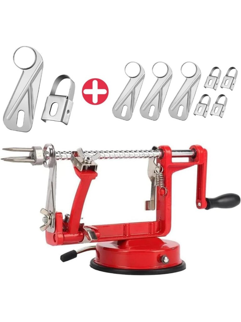 3-in-1 Stainless Steel Apple Peeler, Slicer & Corer with Suction Base & Extra